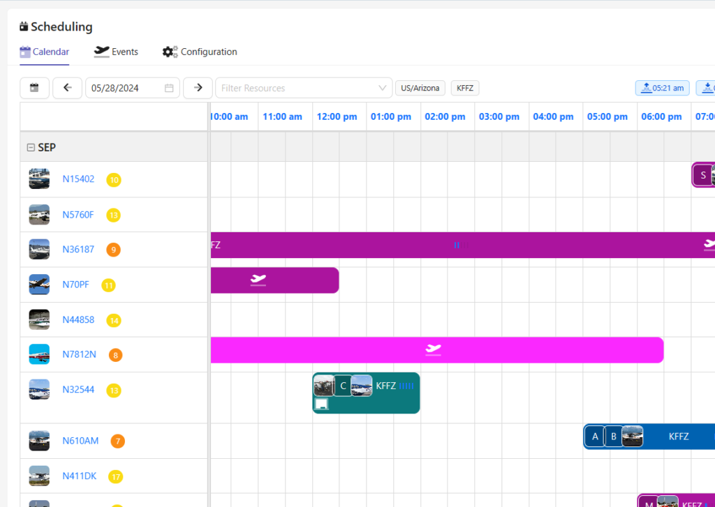 Scheduling Screenshot